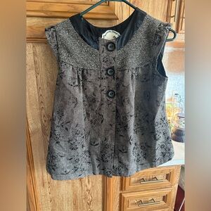 Nick & Mo Brown black Floral tweed floral blouse Small Chest 36” L 22